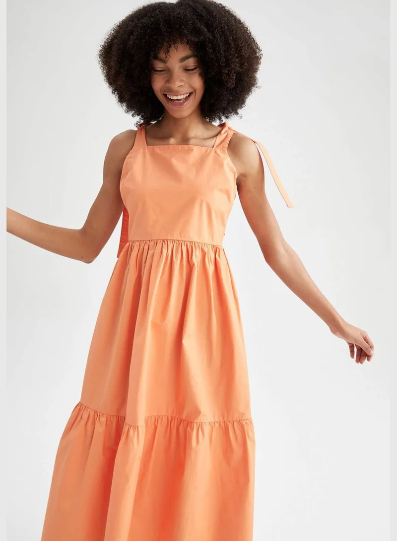 DeFacto Woman Square Neck Short Sleeve Woven Dress