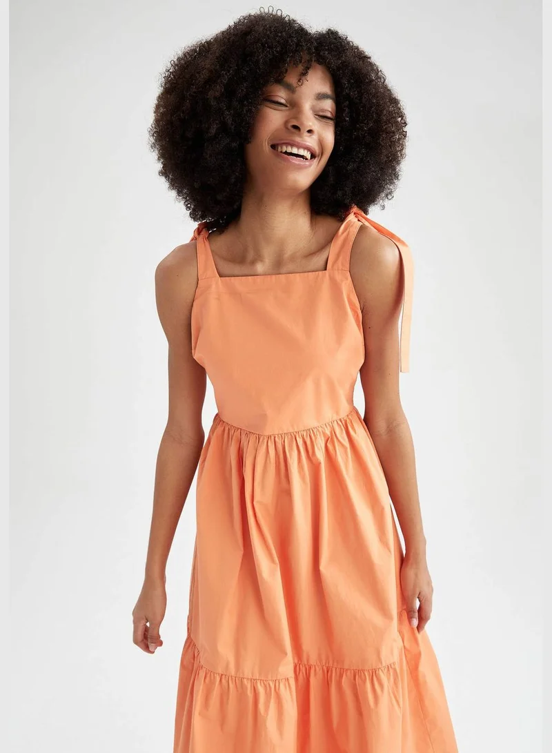 DeFacto Woman Square Neck Short Sleeve Woven Dress