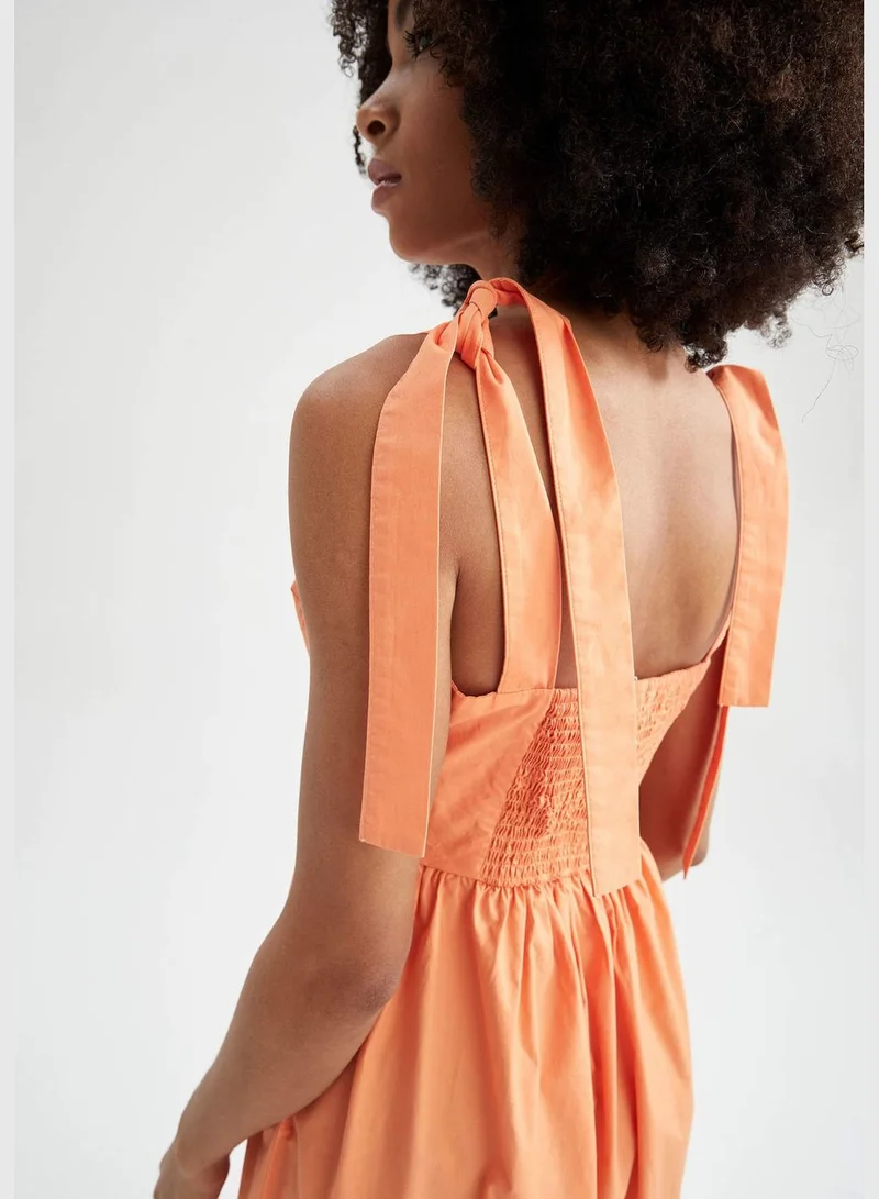 DeFacto Woman Square Neck Short Sleeve Woven Dress