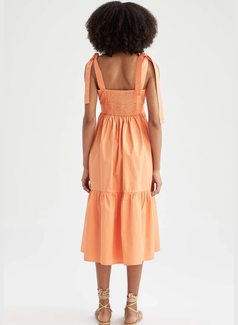 DeFacto Woman Square Neck Short Sleeve Woven Dress