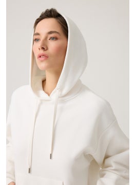 Los Ojos Ecru Wide Fit Hooded Sweatshirt Hooded Sweat  - Image 4