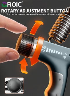 GROIC 2 Pack Grip Strength Trainer, Hand Grip Exerciser Strengthener with Adjustable Resistance, Wrist and Forearm Strength Trainer, Hand Wrist Strength Training Grip Strengtheners Hand Exerciser for Muscle  - Image 2