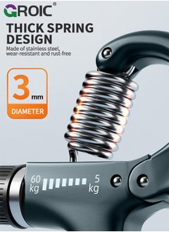 GROIC 2 Pack Grip Strength Trainer, Hand Grip Exerciser Strengthener with Adjustable Resistance, Wrist and Forearm Strength Trainer, Hand Wrist Strength Training Grip Strengtheners Hand Exerciser for Muscle  - Image 3