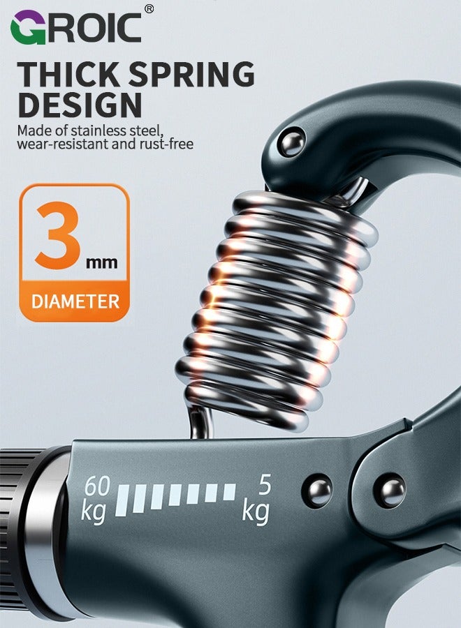 GROIC 2 Pack Grip Strength Trainer, Hand Grip Exerciser Strengthener with Adjustable Resistance, Wrist and Forearm Strength Trainer, Hand Wrist Strength Training Grip Strengtheners Hand Exerciser for Muscle  - Image 3