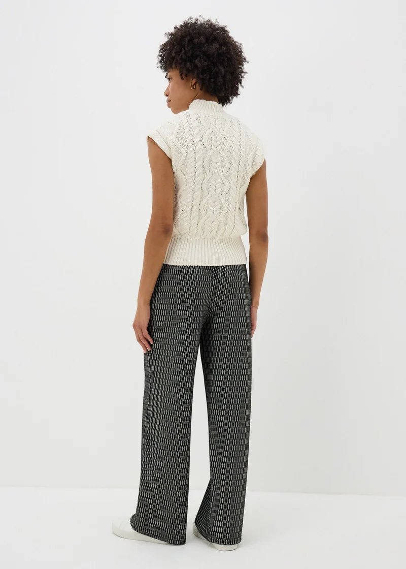 Matalan Black Jacquard Wide Leg Trousers