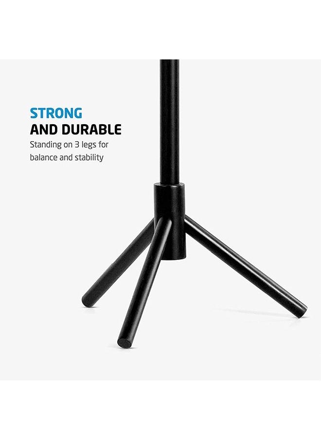ZOBER High-Grade Wooden Tree Coat Rack Stand, 6 Hooks - Super Easy Assembly NO Tools Required - 3 Adjustable Sizes Free Standing Coat Stand, Hallway Coat Hanger Hat Stand, for Handbag, Clothes & Accessories  - Image 5