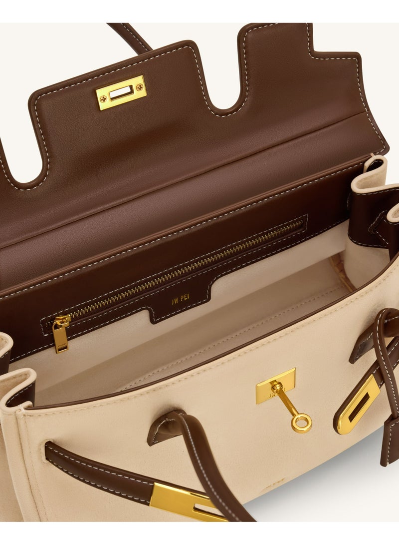 جي دبليو بي كيس الكتف من الجلد الزائف يارا 2025 تصميم جديد - بني داكن - Image 4