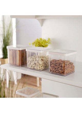 Nayasa Nicola Container-1050 ML Set of 3 | Modern Glass-Look | Plastic Storage with Stylish and Compact Design | Containers For Kitchen Storage Set | Transparent - pzsku/ZC0C8317A46BE5E3358C3Z/45/_/1736571389/06db9628-fb8e-4b3e-9bd2-d31edd6ab2e0