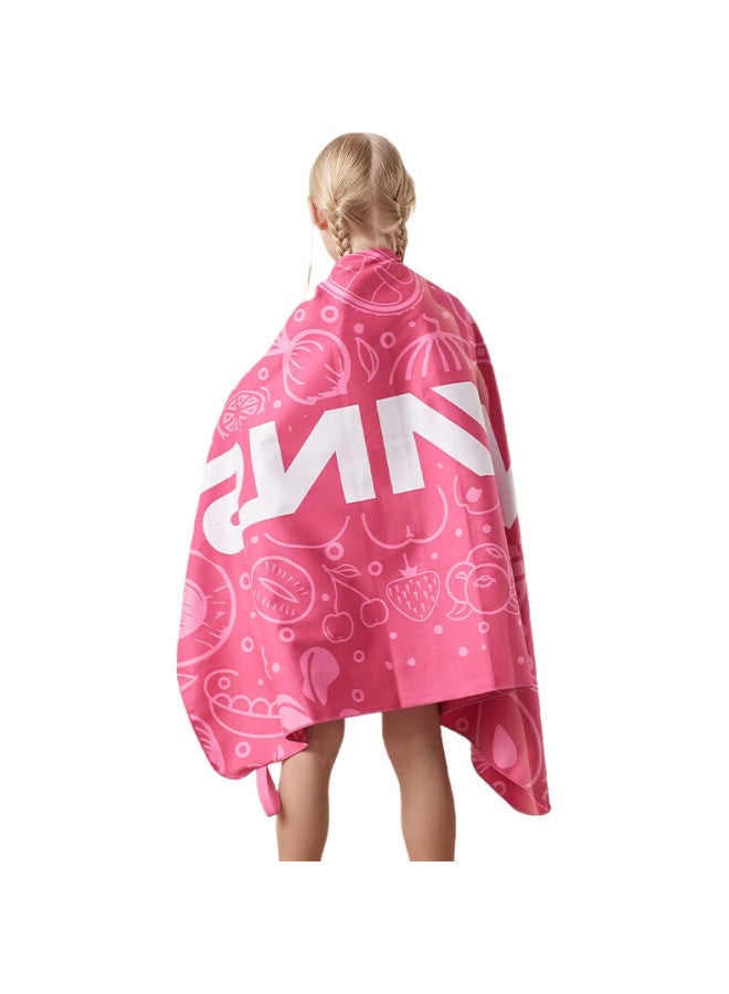 Swans Children'S Bath Towel Cape Bathrobe, Swimming Beach Towel, Cartoon Quick-Drying Absorbent Towel For Girls And Boys, Rose Red - Image 1