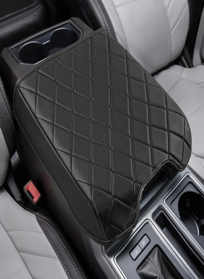 VarCozy Center Console Cover Compatible with 2015-2020 Ford F150 / 2017-2022 F250 F350 F450, Car Armrest Cover for 2018-2023 Expedition, PU Leather Console Cover Full Protector (Bucket Seat Only) - Image 1