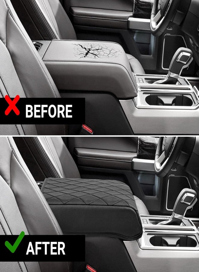 VarCozy Center Console Cover Compatible with 2015-2020 Ford F150 / 2017-2022 F250 F350 F450, Car Armrest Cover for 2018-2023 Expedition, PU Leather Console Cover Full Protector (Bucket Seat Only) - Image 3