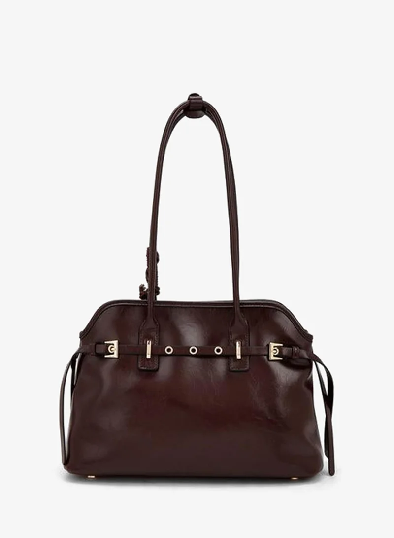 Celeste Textured Shoulder Bag With Double Handle