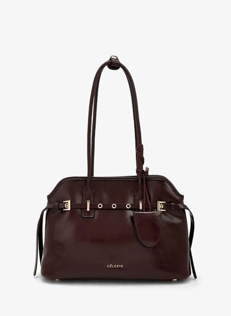 Celeste Textured Shoulder Bag With Double Handle