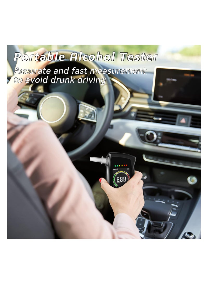 SYOSI High Precision Portable Breathalyzer - LCD Alcohol Tester for Personal and Professional Use, Accurate Breath Analyser with Multiple Testing Standards, Fast and Accurate Breathalyzer for Safe Driving - Image 2