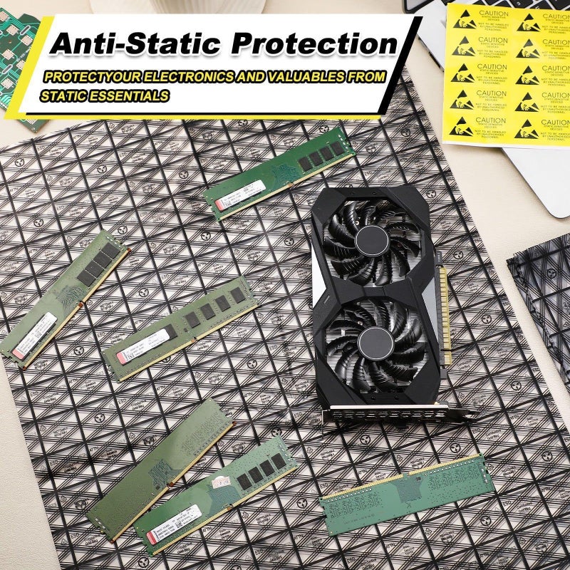 SilTriangle 20 Pcs Large Anti Static ESD Bags with Anti-static Labels 16 x 24 Inch/ 40 x 60 cm Shielding Antistatic Bags for Motherboard Video Card LCD Screen GPU Hard Drive Electronic Device Open Top - Image 5