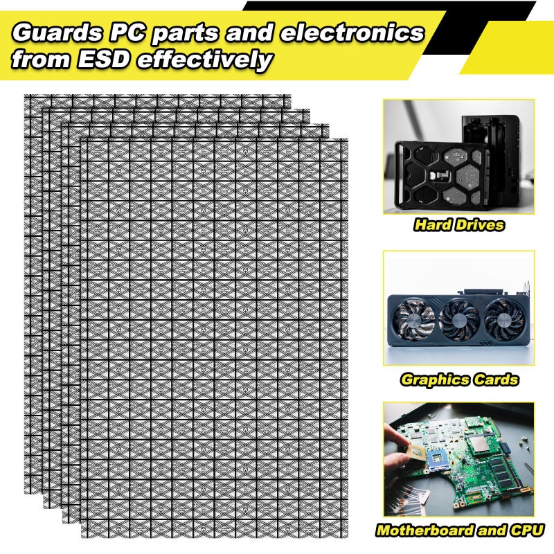 SilTriangle 20 Pcs Large Anti Static ESD Bags with Anti-static Labels 16 x 24 Inch/ 40 x 60 cm Shielding Antistatic Bags for Motherboard Video Card LCD Screen GPU Hard Drive Electronic Device Open Top - Image 3