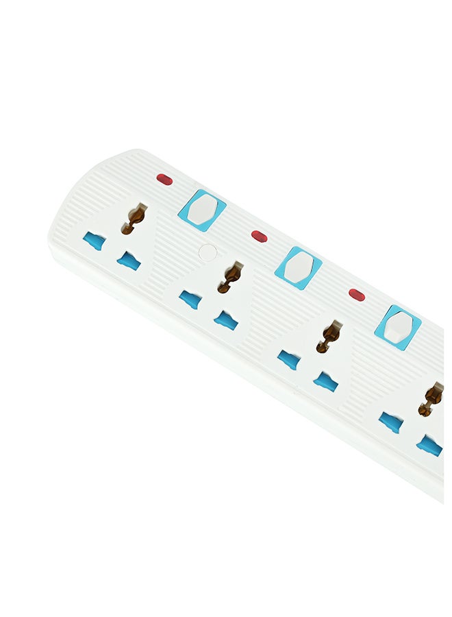 Geepas 5 Way Extension Socket -  5 Led Indicators with Power Switches | Extra Long 5m Cord with Over Current Protected | Ideal for All Electronics Devices, 5 In 1 Outlet Power Strips With Lighted On/Off Swich White - Image 4