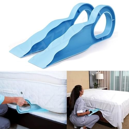 VazzLox Plastic (Pack of 2) Mattress Lifter Tool 2 in 1 Bedsheet Tucker Tool/Stand Bed Lifter Helps Lift and Hold Mattress Wedge Elevator Tool Bed Making Tool Bed Tucker Tool - Image 1