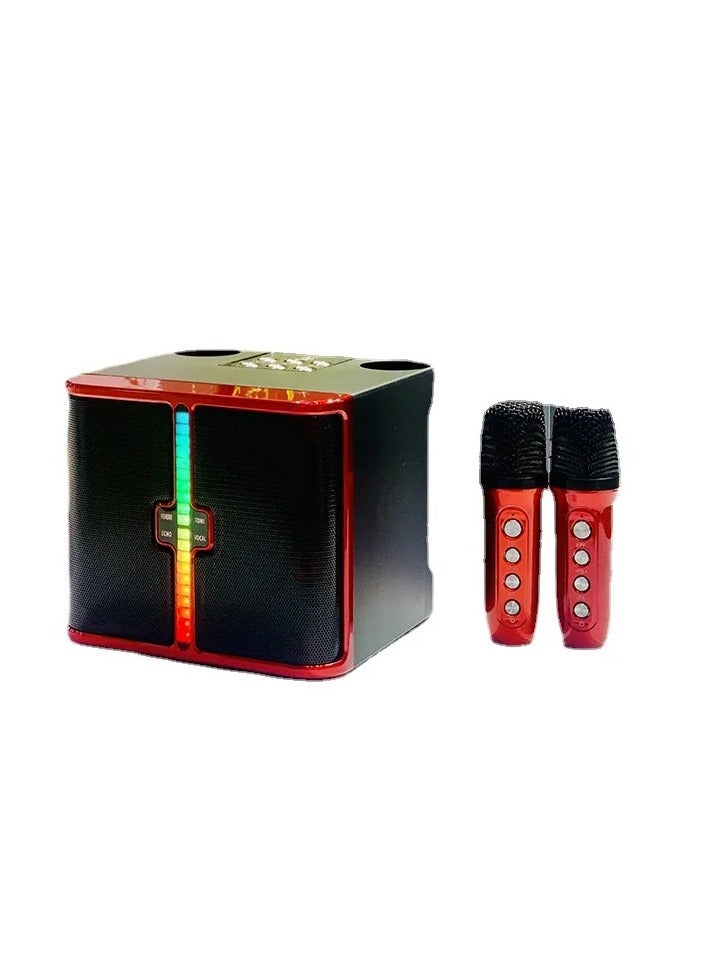 SU.YOSD YS-232 Light Wireless Karaoke Speaker Small Stereo Blue tooth Speaker With Double Wireless Microphones - Image 1