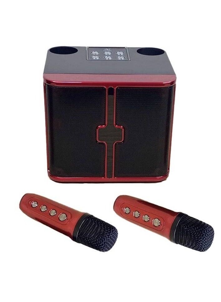 SU.YOSD YS-232 Light Wireless Karaoke Speaker Small Stereo Blue tooth Speaker With Double Wireless Microphones - Image 3