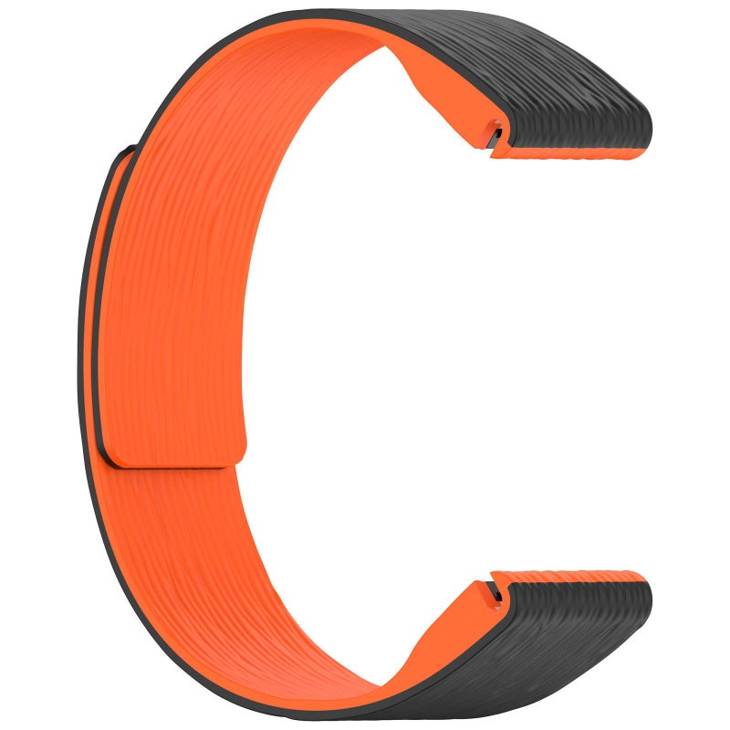 erorex For Garmin 26Mm Vertical Striped Magnetic Silicone Quick Release Watch Band(Black Orange) - Image 4