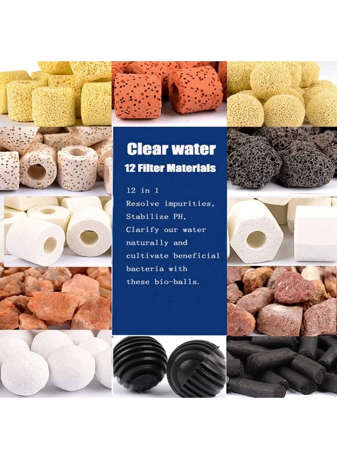 Hamiledyi 2 Pcs Aquarium Filter Media 12 In 1 Bio Balls Ceramic Rings Fish Tank Pond Biofilter Filter Media 1000 G With Mesh Bag - Image 3