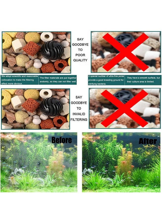 Hamiledyi 2 Pcs Aquarium Filter Media 12 In 1 Bio Balls Ceramic Rings Fish Tank Pond Biofilter Filter Media 1000 G With Mesh Bag - Image 4