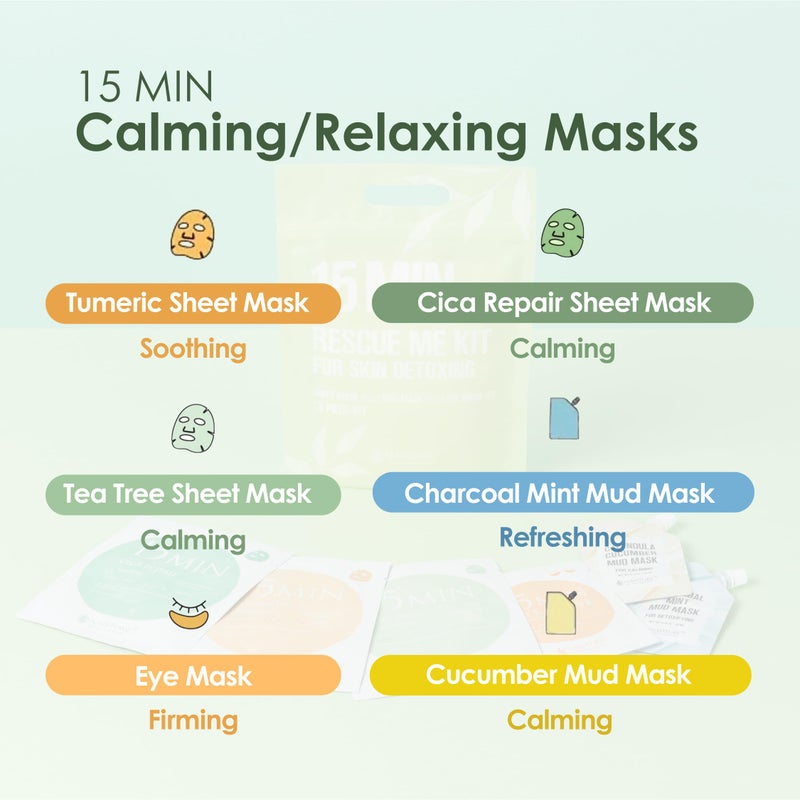 Naisture 15 Min Rescue Me Kit Skincare Gift Set for Skincare Loversâ€“ All-in-One Bundle with Face, Eye, & Mud Masks, Complete Self-Care Kit (6 pcs) - Image 3