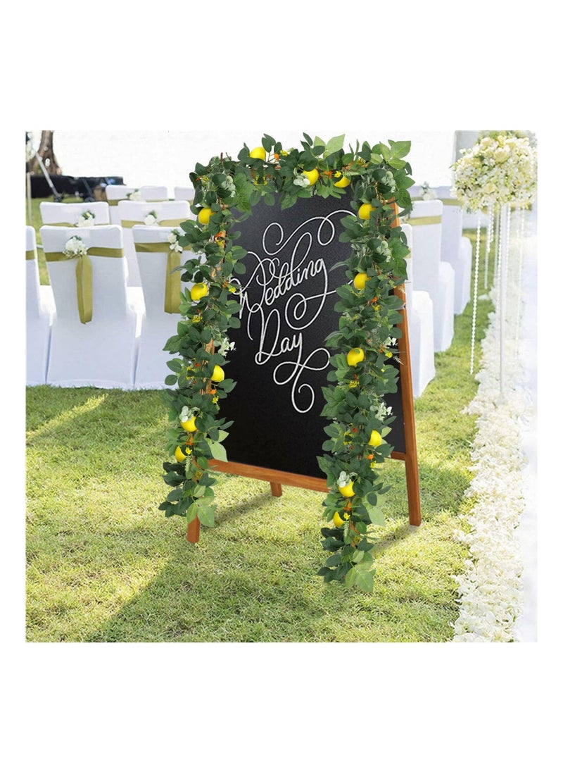 Y&D 6 Ft Artificial Lemon Garland Spring Greenery with Flowers Summer Fruit Wreath for Front Door Wall Table Wedding Decor  - Image 3