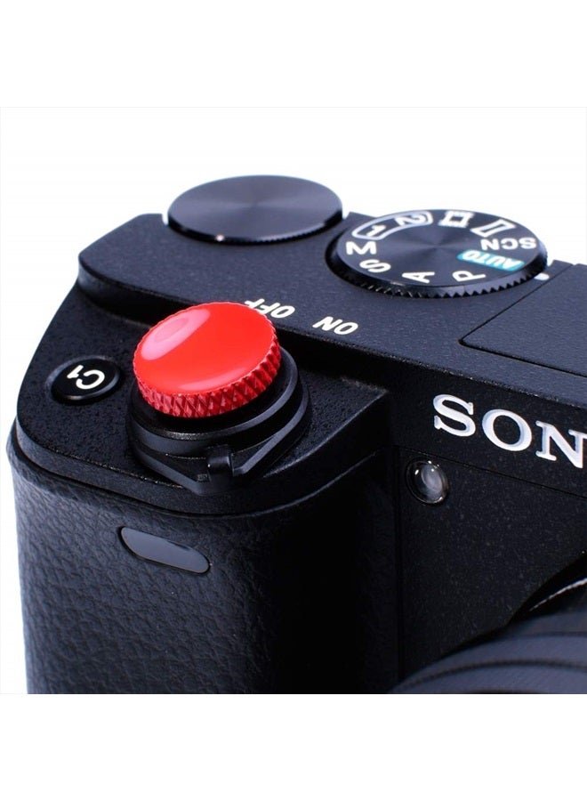 VKO Camera Soft Release Shutter Button Cap Compatible with Sony ZV-1 ZV1 RX100M7 RX100M6 RX100M5 RX100M4 RX100M3 A6000 A6100 A6300 A6400 A7R A7S A7 Flat Surface Shutter Button Cameras Red(2 Pack) - Image 1
