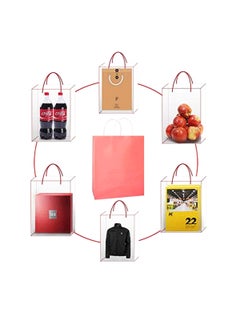 PARTY FUN Elegance Paper Gift Bags - Set of 10pcs, 12x25x33.5cm: Chic Packaging for Special Occasions Pink Color  - Image 3