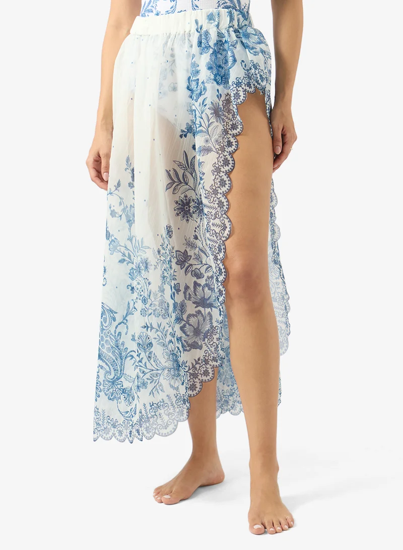 Soleira  Monochrome Swimsuit With Sheer Skirt for Women | Best Price UAE