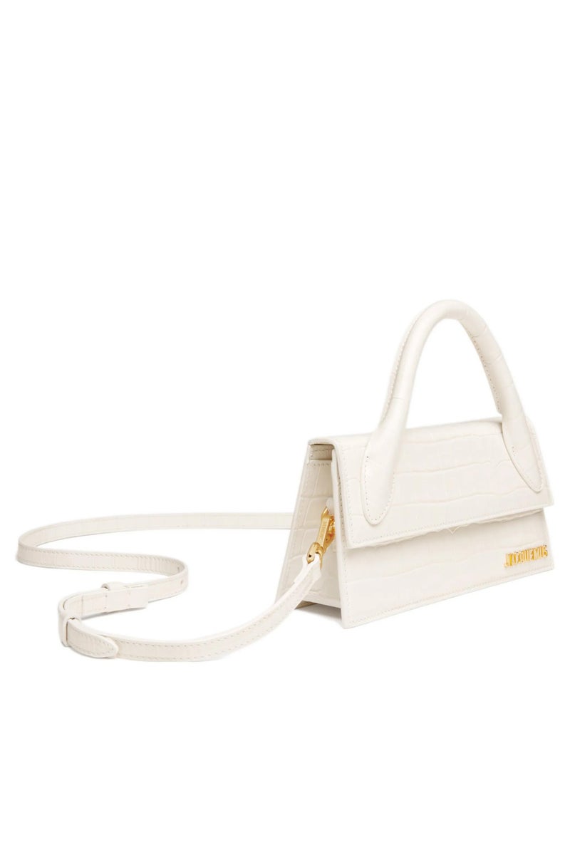 Jacquemus  حقيبة يد طويلة من الجلد المنقوش بنقشة جلد التمساح مع حزام كروس بودي - Image 2