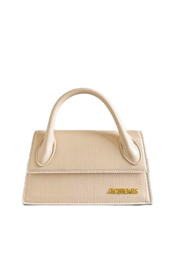 Jacquemus  حقيبة يد طويلة من الجلد المنقوش بنقشة جلد التمساح مع حزام كروس بودي - Image 1