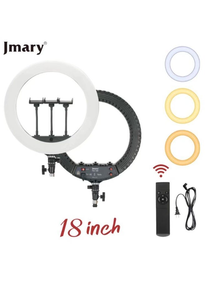 Jmary FM-18R is an 18-inch ring light designed to elevate your lighting game for photography, videography, makeup application, vlogging, & live streaming. - Image 4