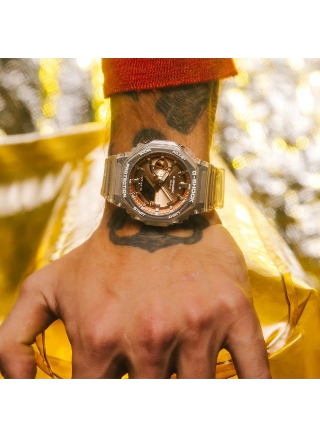 Casio G-Shock Transparent Resin Wrist Watch with Rose Gold Dial - Image 3