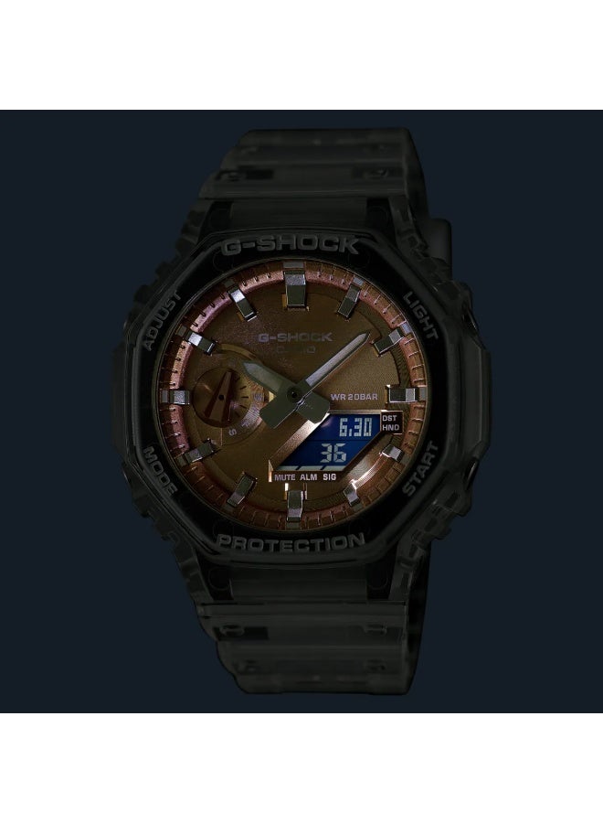 Casio G-Shock Transparent Resin Wrist Watch with Rose Gold Dial - Image 2