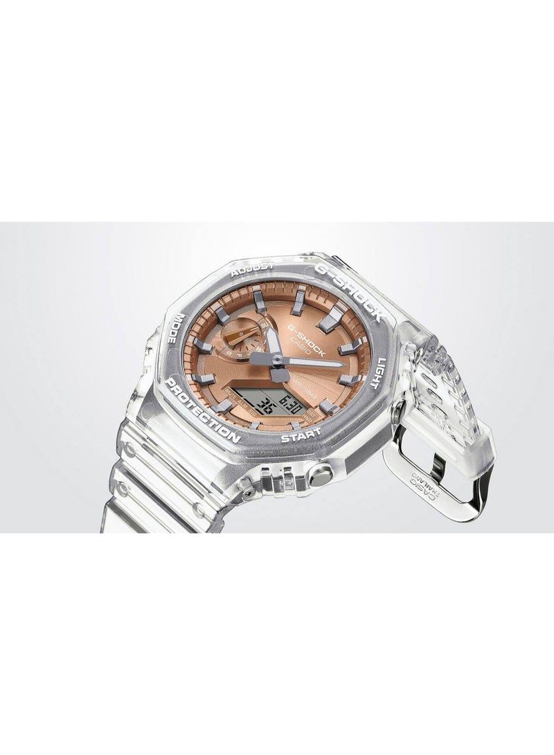 Casio G-Shock Transparent Resin Wrist Watch with Rose Gold Dial - Image 4