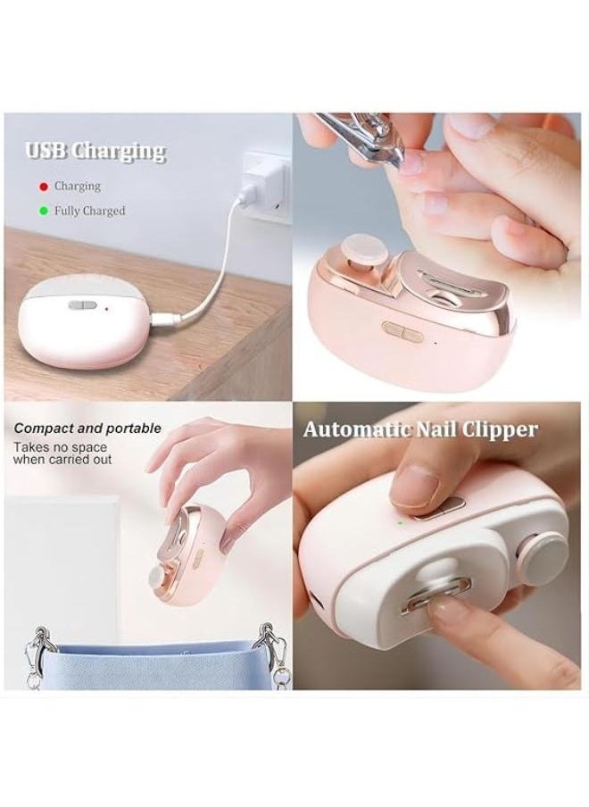 TIGER Electric Nail Clipper, Automatic Nail Clipper with 2-Speed Electric Nail File for Adults, Baby Safe Fingernail Clipper Nail Drill, Nail Cutter & Nail Shine Buffer 2-in-1 Manicure Pedicure Tool(Pink) - Image 5
