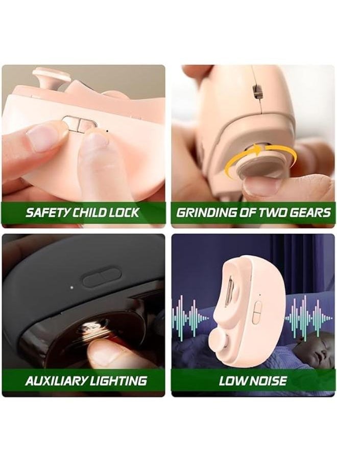 TIGER Electric Nail Clipper, Automatic Nail Clipper with 2-Speed Electric Nail File for Adults, Baby Safe Fingernail Clipper Nail Drill, Nail Cutter & Nail Shine Buffer 2-in-1 Manicure Pedicure Tool(Pink) - Image 3