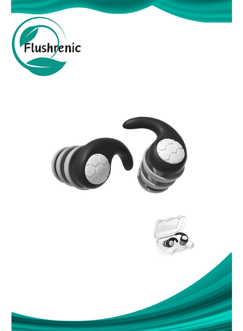 Flushrenic Swimming Ear Plugs, Soundproof Sleep Earplugs,for Sleeping,Swimming,Study, Work&Focus - Image 1