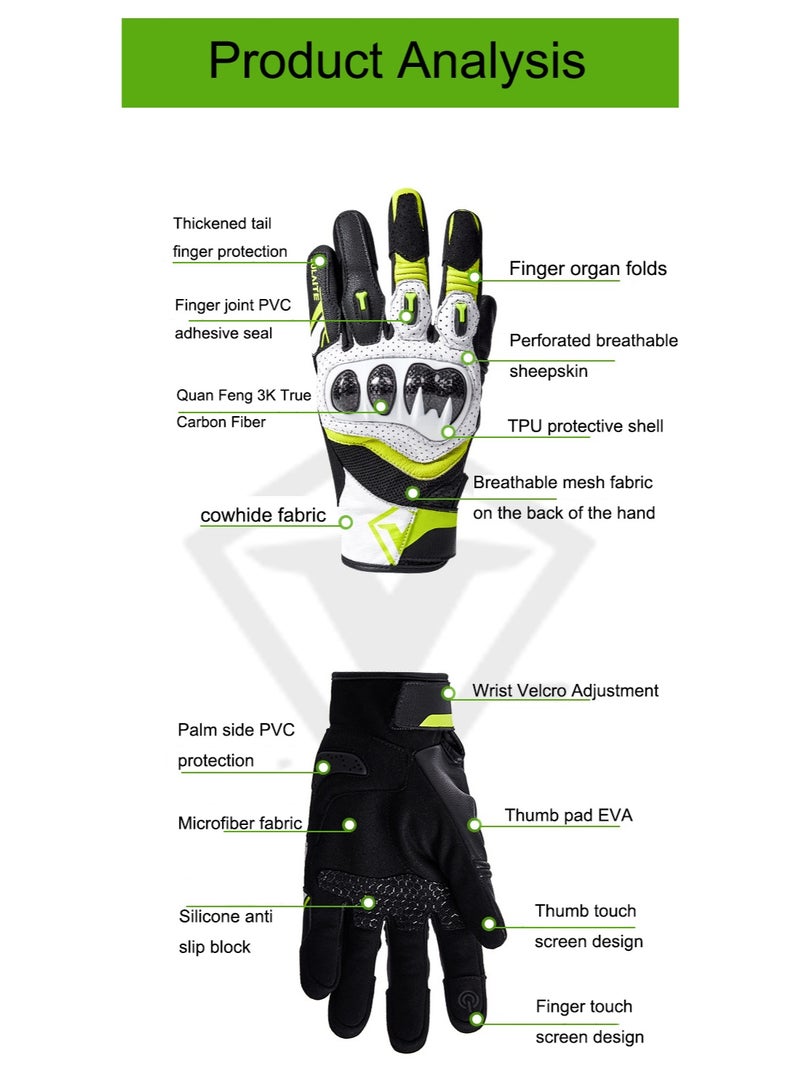 سولايت قفازات ركوب الدراجات النارية Sulaite G7 ترقية 3K ألياف الكربون مكافحة السقوط مزدوجة إصبع شاشة لمس إصبع كامل ونصف إصبع قفازات السفر الدراجات النارية - Image 2