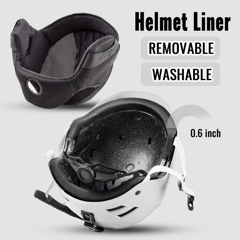 TurboSke Ski Helmet, Snowboard Helmet, Snow Sports Helmet for Men Women and Youth (White, L) - Image 3