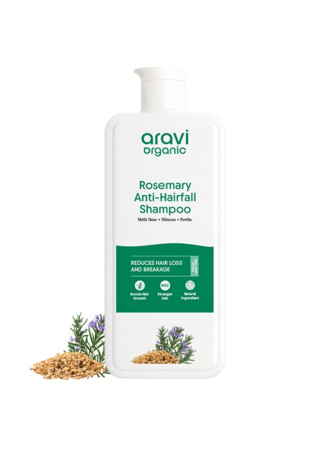 Aravi Organic Rosemary Anti Hairfall Shampoo | Hair Growth & Hairfall Control | Up to 94% Stronger Hair | Sulphate-Free Shampoo for Men & Women | Suitable for All Hair Types | 300ml - Image 1