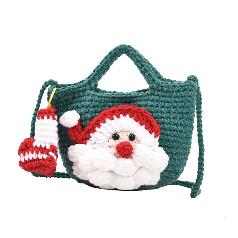 Bag Cute Mini Knitted Contrast Color Christmas Women'S Lipstick Coin Purse 23 Winter New Women'S Shoulder Messenger Bag