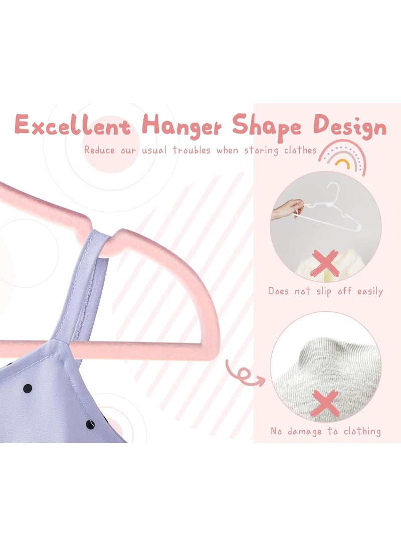 Mmmon Kids Velvet Hangers (12.8 Inch-20Pack), Non-Slip Baby Clothes Hangers forCloset, Ultra Slim Space Saving ChildrensHangers, 360Degree Swivel-Hook,Infant/Toddler Hangers, Light grey powder - Image 4