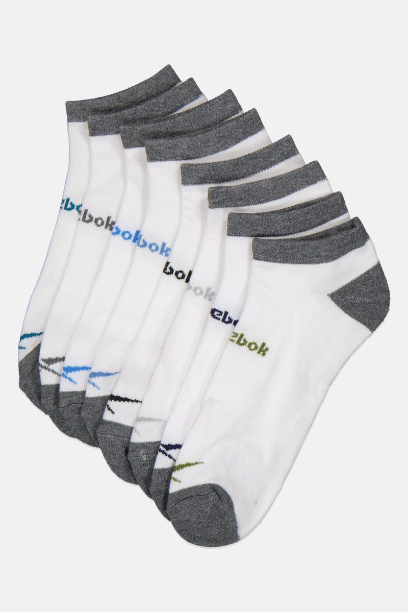 Reebok Men 8 Pairs Brand Logo No Show Cut Socks, Multicolor - Image 3