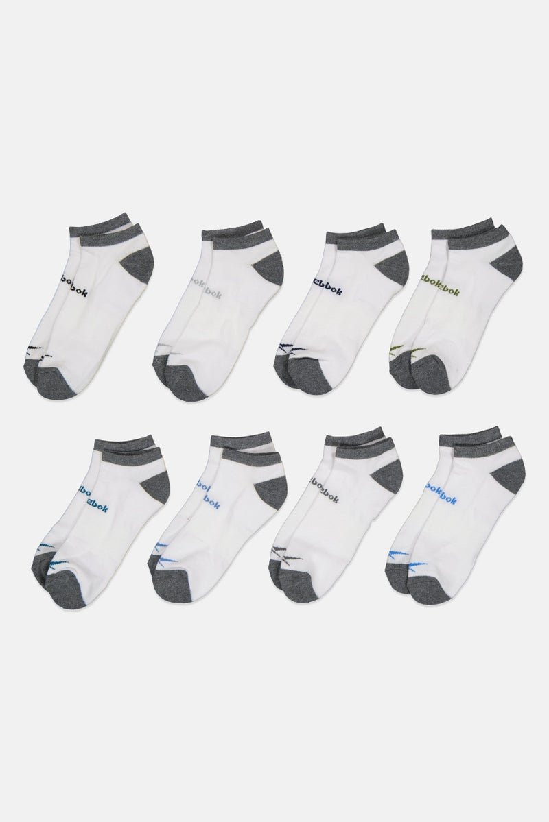 Reebok Men 8 Pairs Brand Logo No Show Cut Socks, Multicolor - Image 1