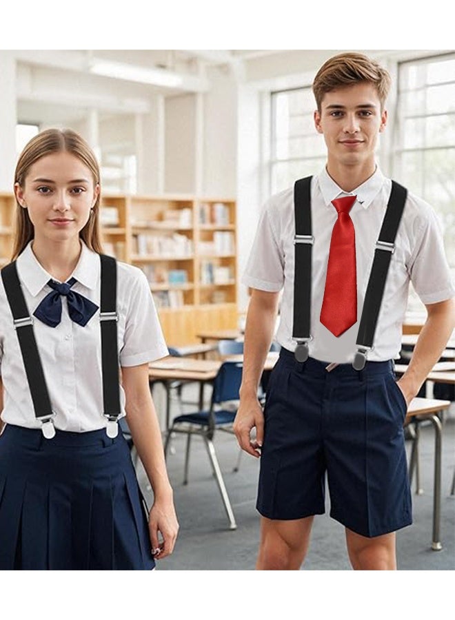 KANGLI Adjustable Kids Y Suspender Bowtie Necktie Sets for 6 Months to 13 Year Old Boys & Girls - Image 2