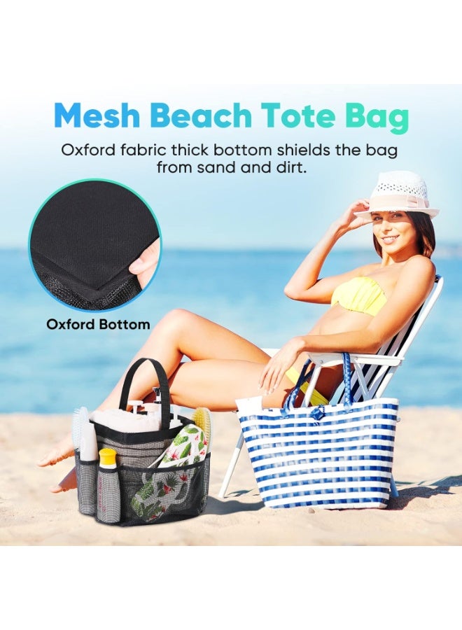 EUDELE حامل دش شبكي محمول لمستلزمات غرفة السكن الجامعي، حامل دش للسكن الجامعي بسعة كبيرة 8 جيوب، حقيبة استحمام للشاطئ والسباحة والصالة الرياضية - Image 5